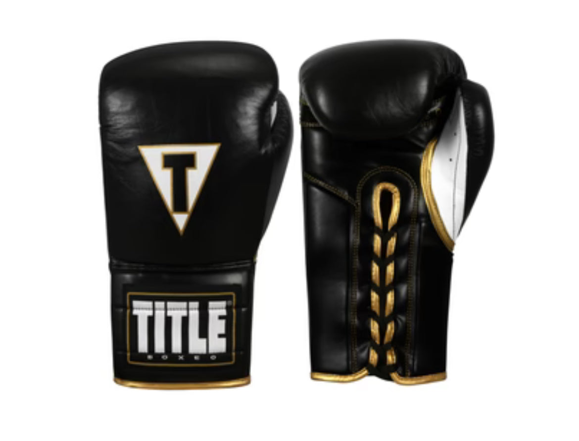 TITLE Boxeo Mexican 18oz Leather Lace Training Boxing Gloves Quatro