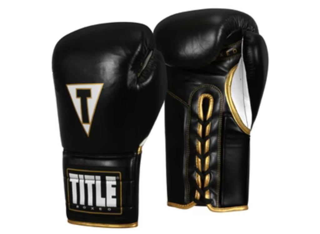 TITLE Boxeo Mexican 18oz Leather Lace Training Boxing Gloves Quatro