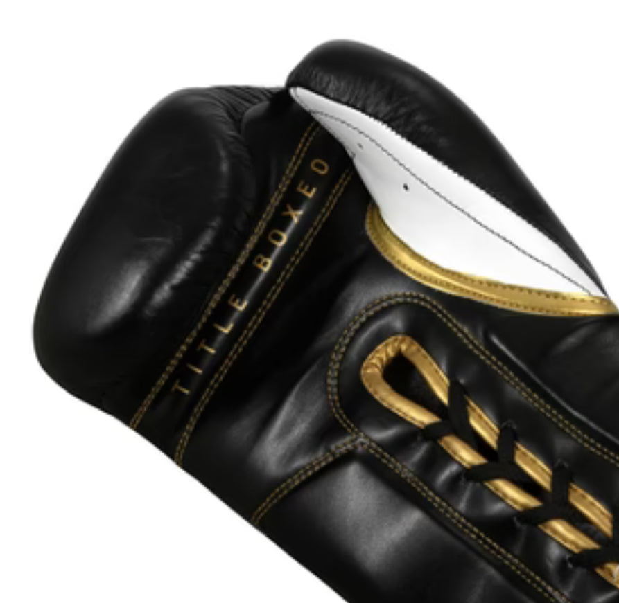 TITLE Boxeo Mexican 18oz Leather Lace Training Boxing Gloves Quatro
