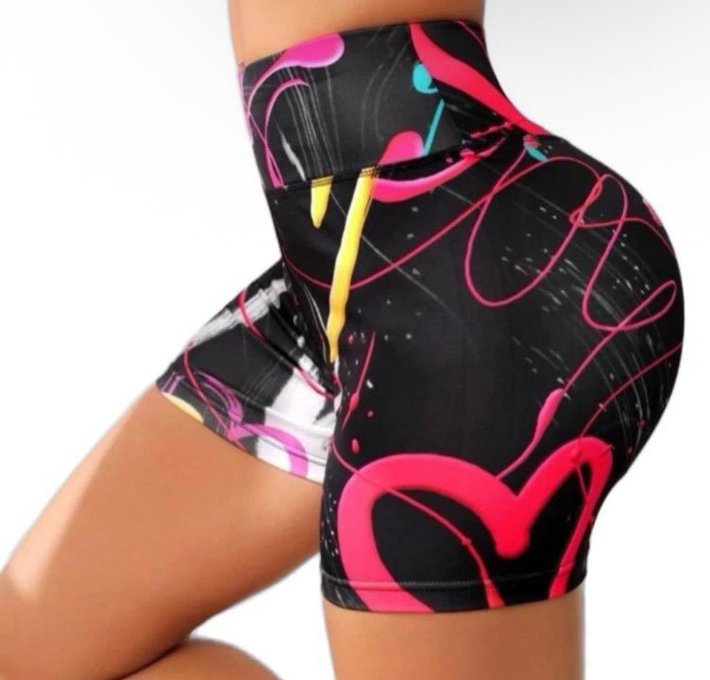 Large Comfortable Graphic Print Waist Sports Shorts