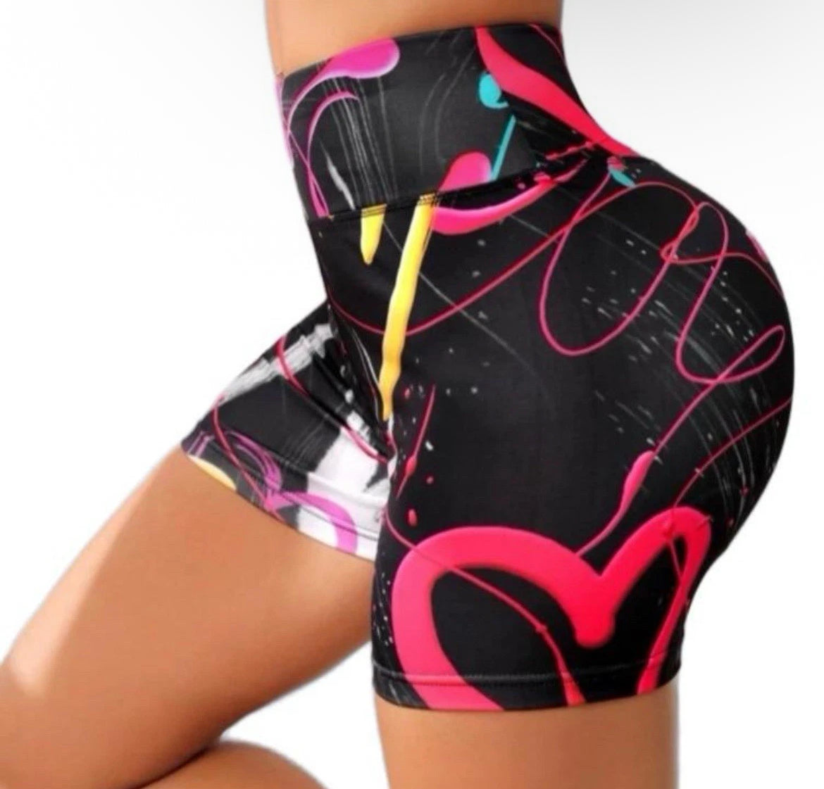 Large Comfortable Graphic Print Waist Sports Shorts