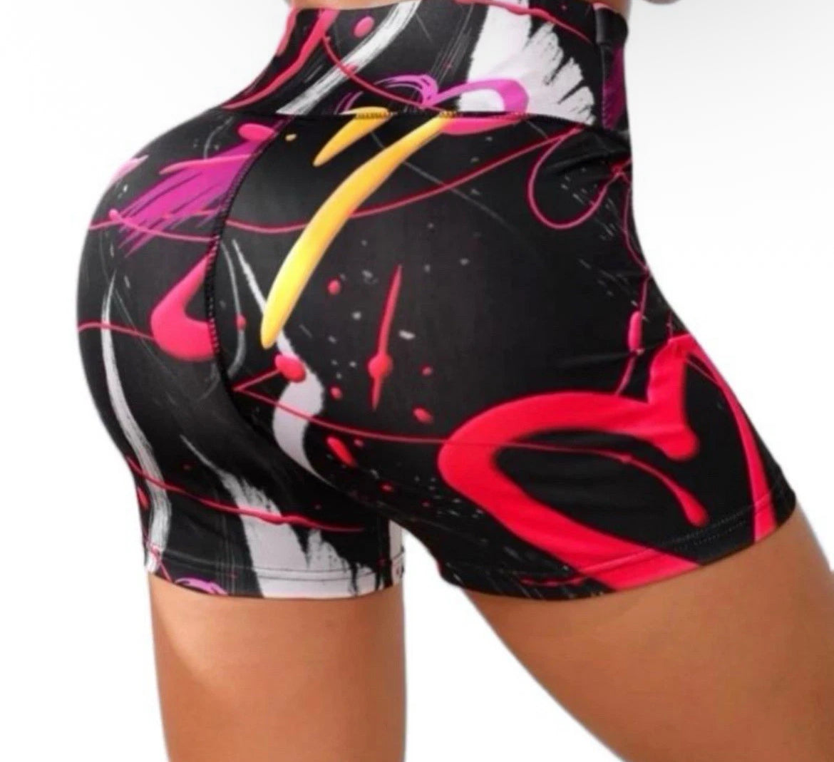 Large Comfortable Graphic Print Waist Sports Shorts