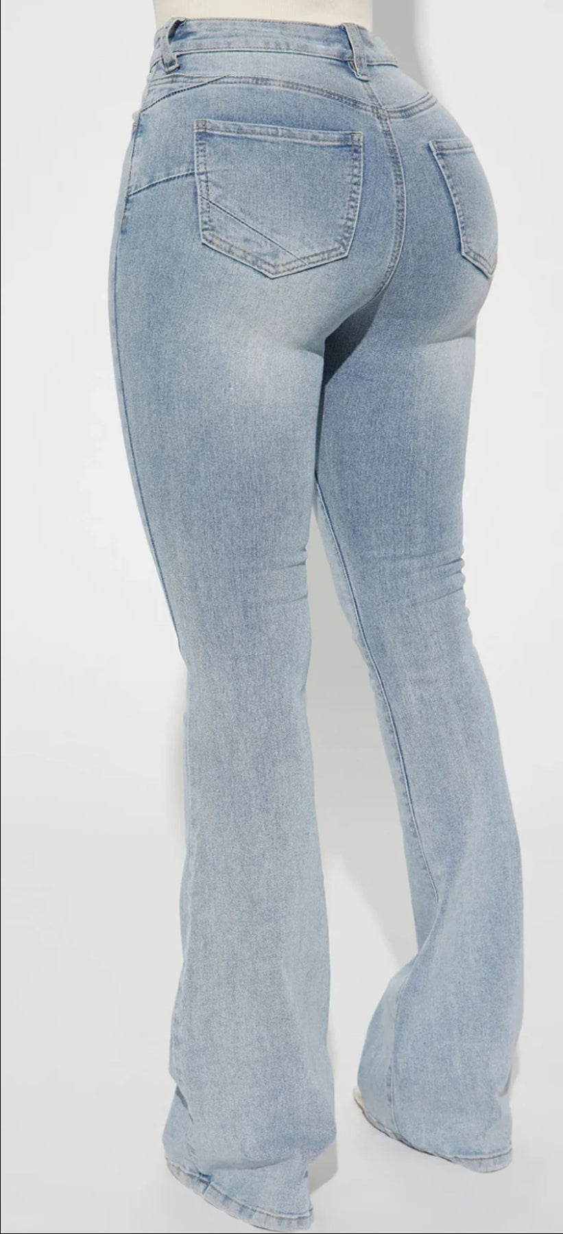 Fashion Nova Light Wash San Diego Sculpting Stretch Flare Jeans Women's Size 7