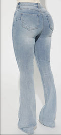 Fashion Nova Light Wash San Diego Sculpting Stretch Flare Jeans Women's Size 7
