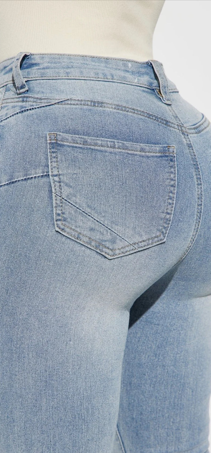 Fashion Nova Light Wash San Diego Sculpting Stretch Flare Jeans Women's Size 7