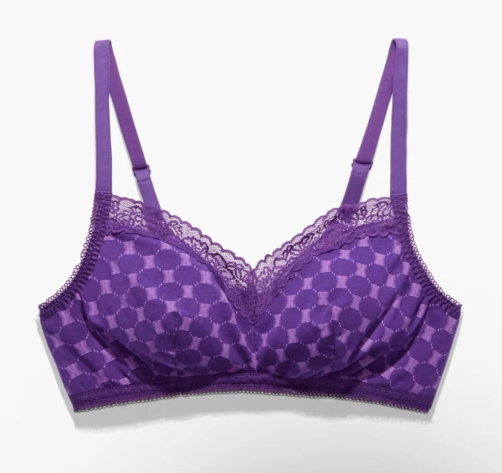 2x Cotton Essentials Lace-Trim Bralette Set