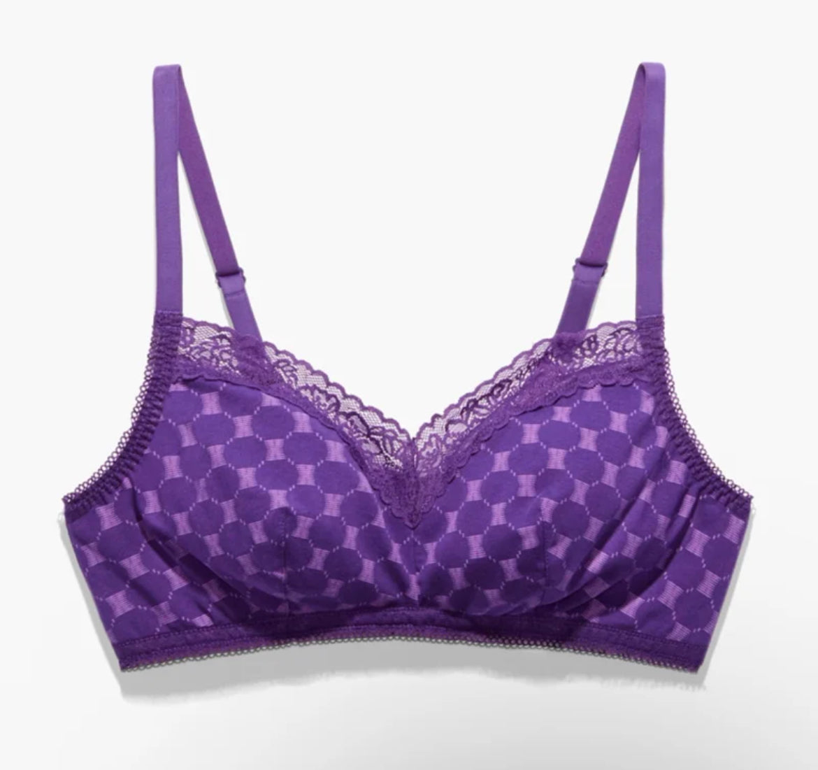 2x Cotton Essentials Lace-Trim Bralette Set
