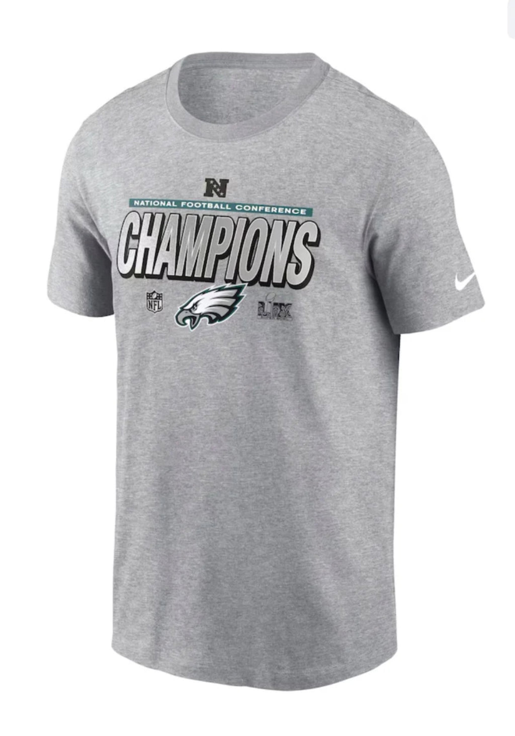 Large Men's Philadelphia Eagles Nike Heather Gray 2024 NFC Champions T-shirt