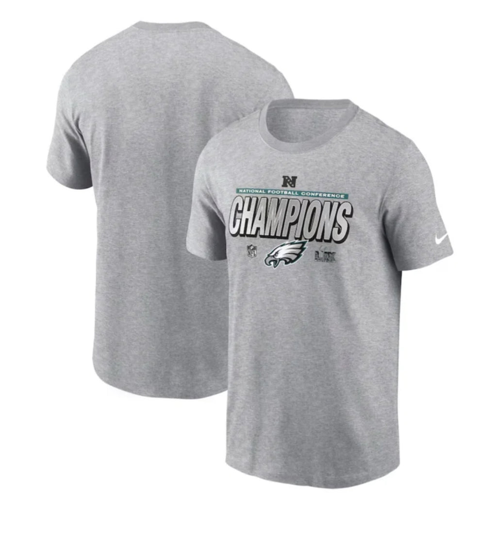 Large Men's Philadelphia Eagles Nike Heather Gray 2024 NFC Champions T-shirt