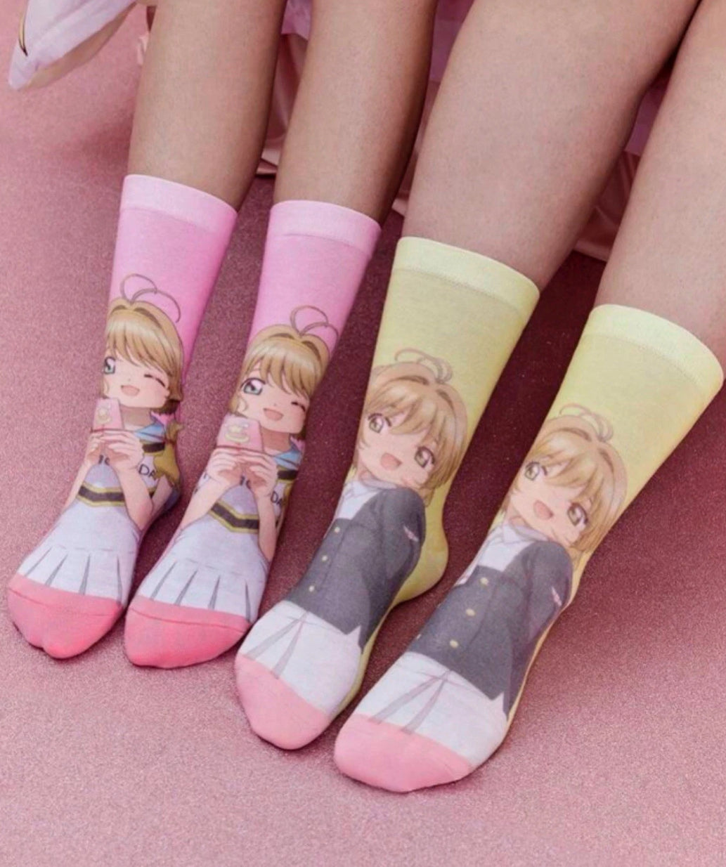CARDCAPTOR SAKURA | 2 Pairs Cartoon Character Printed Mid-Calf Socks