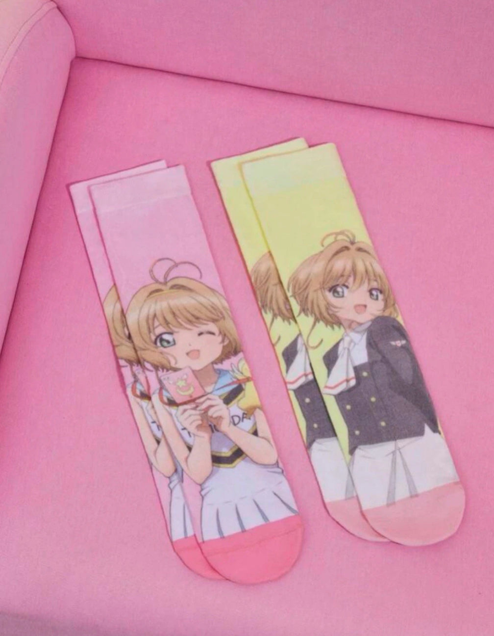 CARDCAPTOR SAKURA | 2 Pairs Cartoon Character Printed Mid-Calf Socks
