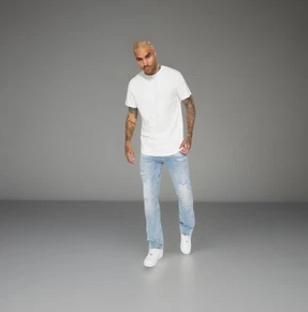 Essential Short Sleeve Scallop Crew T-shirt - White