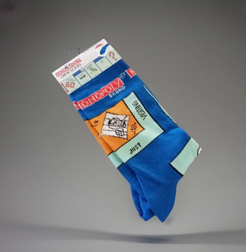 Monopoly Socks, Men's Size 6-12, Crew Socks
