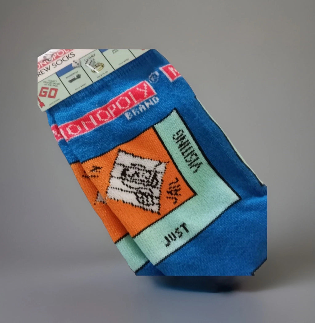 Monopoly Socks, Men's Size 6-12, Crew Socks
