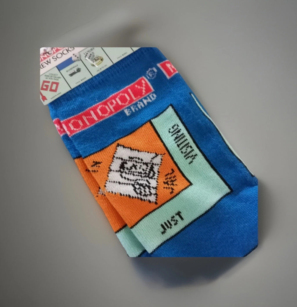 Monopoly Socks, Men's Size 6-12, Crew Socks