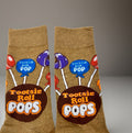 TOOTSIE ROLL POPS SOCKS brown retro candy men/women ADULT CREW Socks