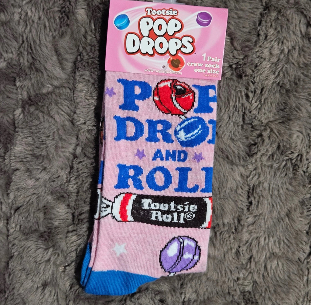 NEW Tootsie Pop Drops Pink Crew Socks