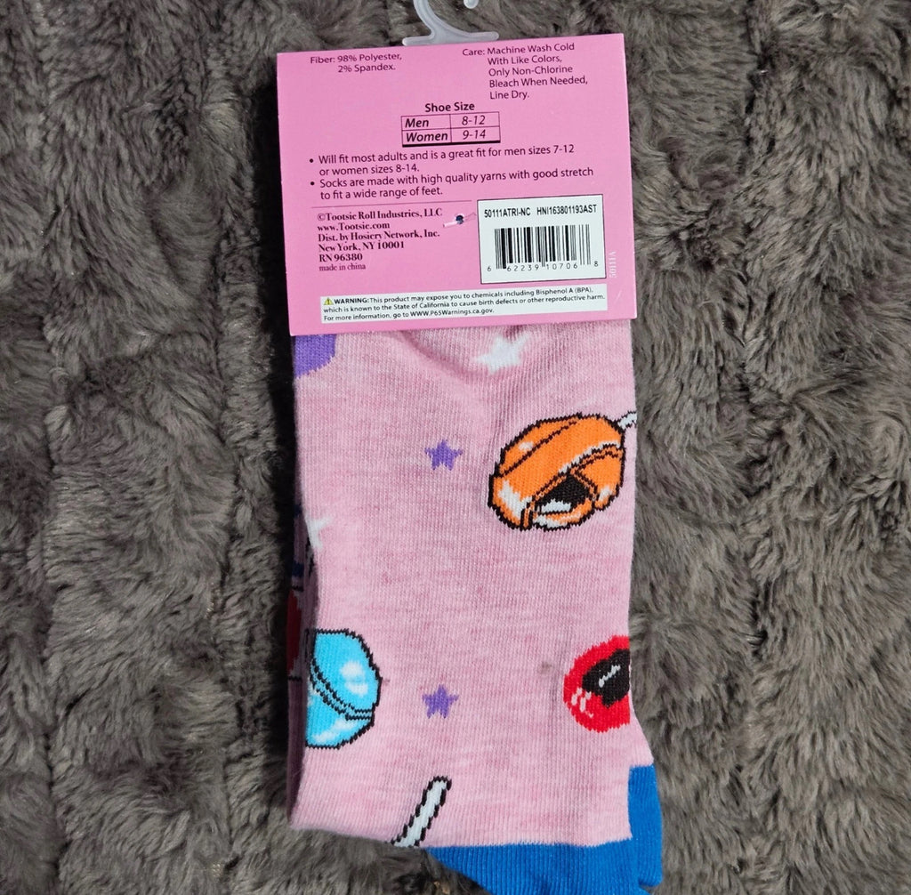 NEW Tootsie Pop Drops Pink Crew Socks