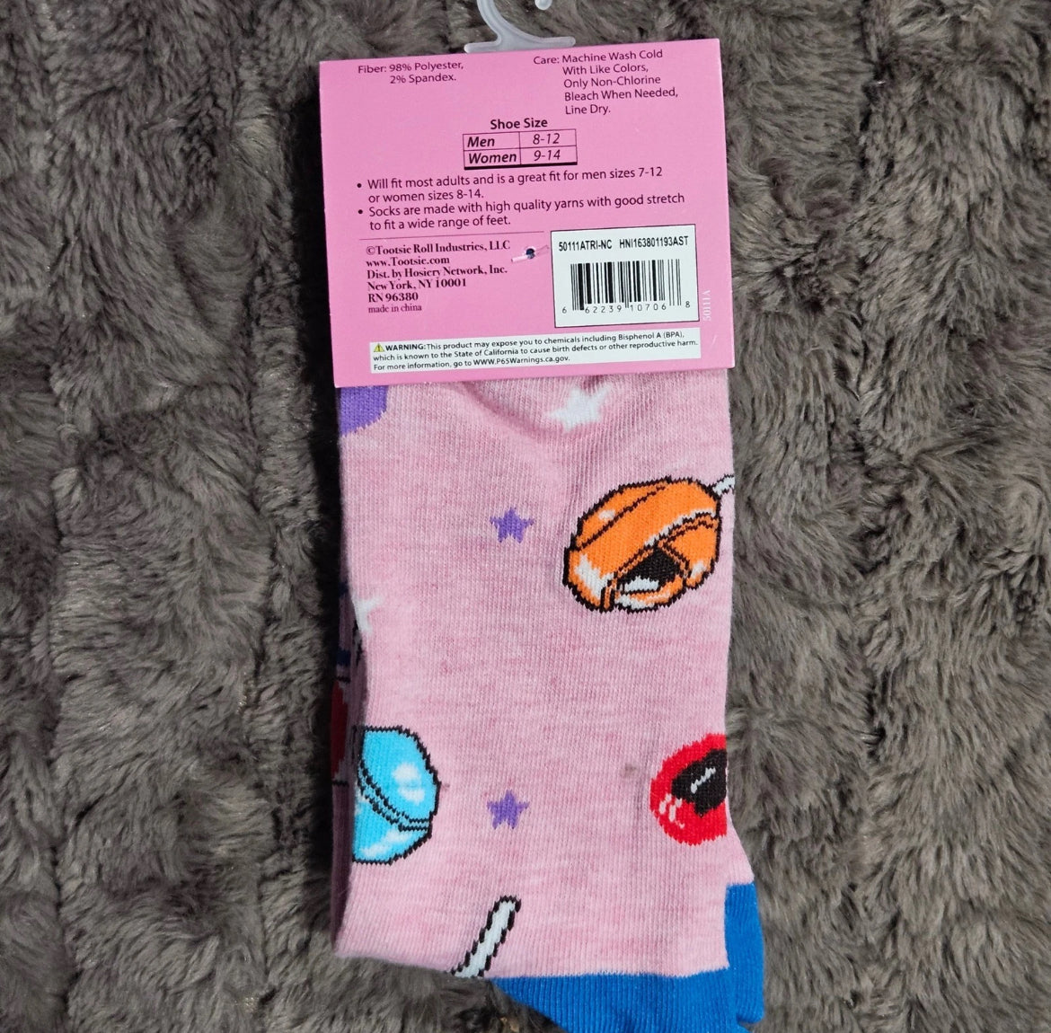 NEW Tootsie Pop Drops Pink Crew Socks