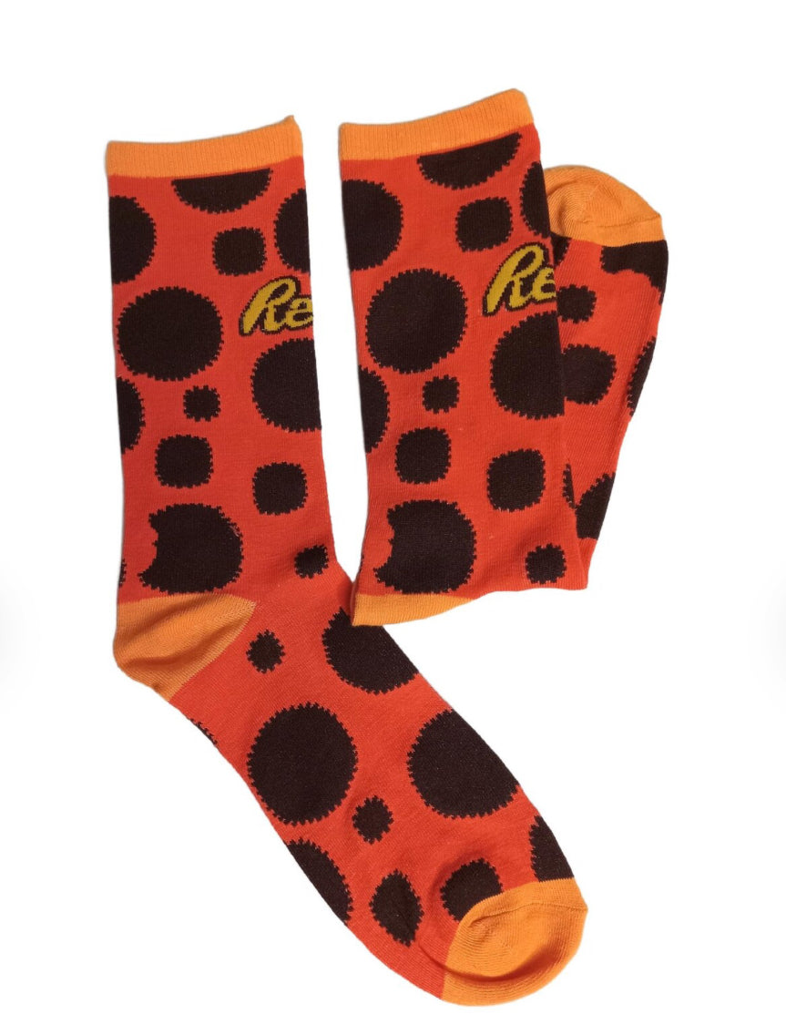 Reese’s Chocolate peanut butter cup Themed crew socks