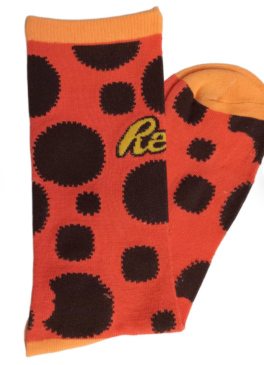 Reese’s Chocolate peanut butter cup Themed crew socks