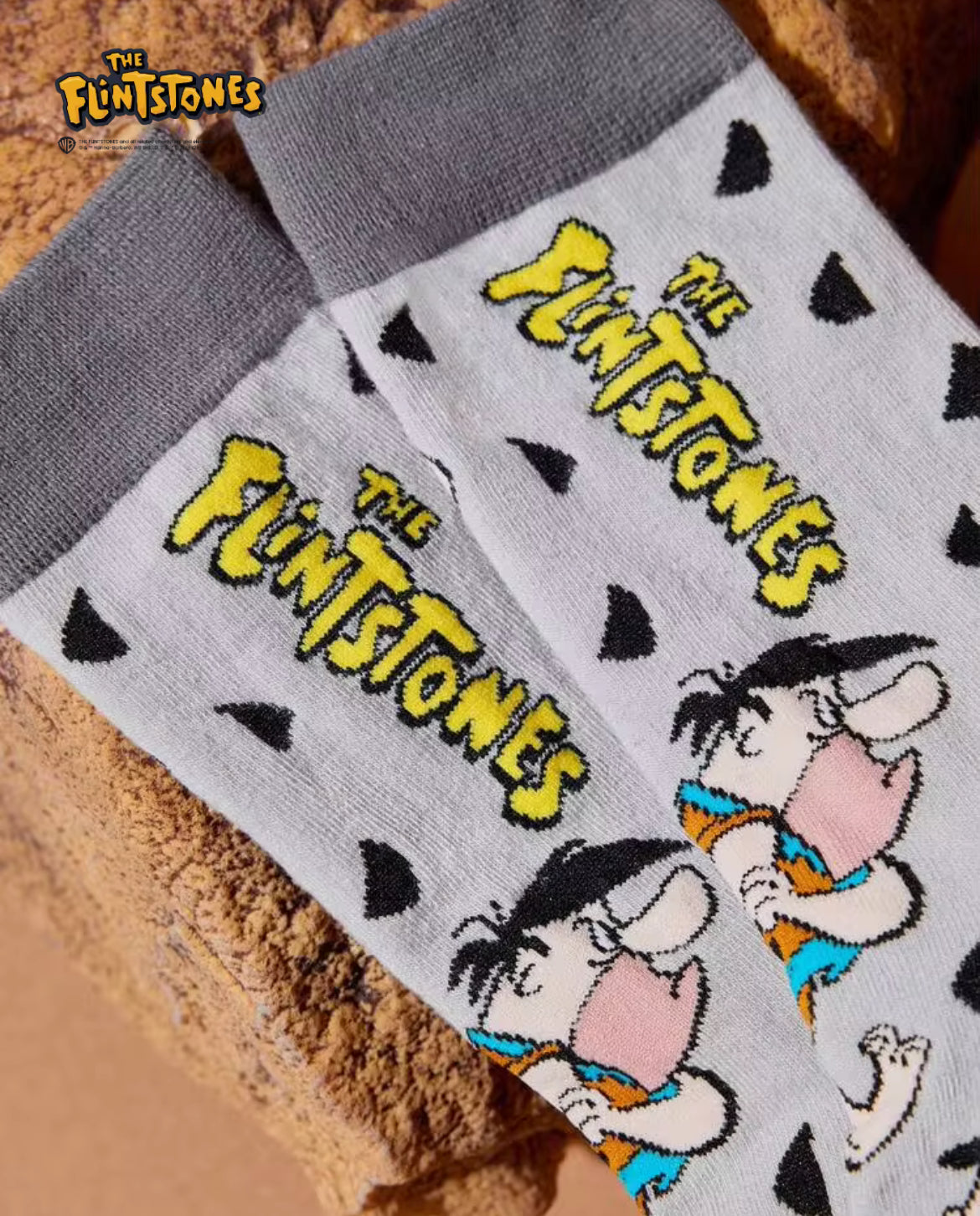 THE FLINTSTONES 1 Pair Women Cartoon Character And Letter Pattern Color Blocking Mid-Calf Socks