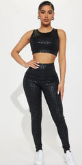 Black Wild Side Leopard Legging
