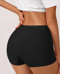 Women's Seamless High Stretch Plain Black Semi-Sheer Casual Comfy Shapewear Shorts