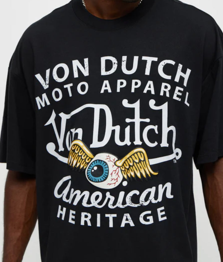 Oversized Cropped Von Dutch Moto Tee