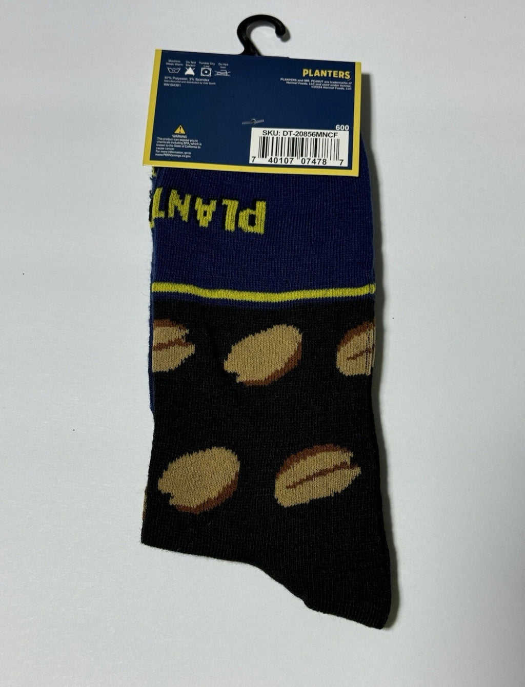 Planters Men's Novelty Crew Socks 1 Pair Multicolor  Shoe 6-12