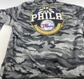 Philadelphia 76ers Sixers 1/4 Zip Windbreaker NBA Camouflage Hooded Pocket